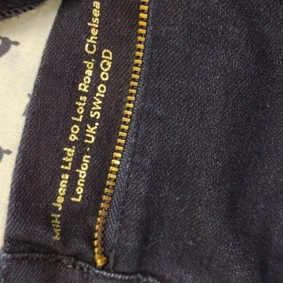 MiH Jeans The Oslo Blue Kara Dark Wash Four Pocket Mid Rise Long Slim Leg Jean - Picture 8 of 14